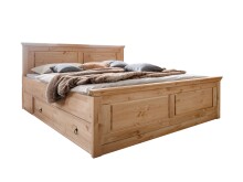 Bett >SZ-0079< (BxHxT: 192x98x209 cm) Kiefer eichefarbig- 192x98x209 (BxHxT)