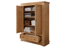 Wäscheschrank >SZ-0079< (BxHxT: 106x150x42 cm) Kiefer eichefarbig- 106x150x42 (BxHxT)