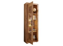 Vitrine >WZ-0315< (BxHxT: 66x201x40 cm) in natur geölt - 66x201x40 (BxHxT)