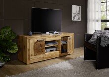 TV-Wand >WZ-0315< (BxHxT: 150x62,1x46 cm) in natur geölt - 150x62,1x46 (BxHxT)