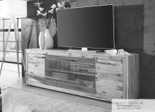 TV-Wand >WZ-0315< (BxHxT: 178x62,1x46 cm) in natur geölt - 178x62,1x46 (BxHxT)