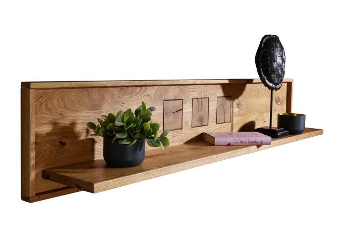 Wandboard >WZ-0315< (BxHxT: 130x30x22 cm) in natur geölt - 130x30x22 (BxHxT)