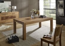 Esstisch >WZ-0315< (BxHxT: 160x76x90 cm) in natur geölt - 160x76x90 (BxHxT)
