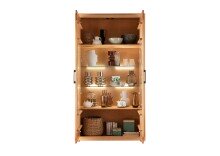 Vitrine >WZ-0315< (BxHxT: 106x201x40 cm) in natur geölt - 106x201x40 (BxHxT)