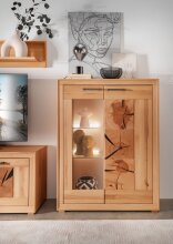 Highboard >WZ-0315< (BxHxT: 103x135x40 cm) in natur geölt - 103x135x40 (BxHxT)