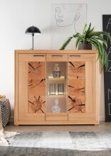 Highboard >WZ-0315< (BxHxT: 150x135x40 cm) in braun - 150x135x40 (BxHxT)