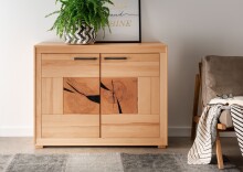 Sideboard >WZ-0315< (BxHxT: 110,3x85,5x40 cm) in natur geölt aus Kernbuche