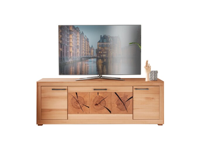 TV-Wand >WZ-0315< (BxHxT: 178x62x46 cm) in natur geölt - 178x62x46 (BxHxT)