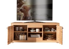 Wohnzimmer-Set >WZ-0315< (BxHxT: 316,6x201x46 cm) in natur geölt aus Kernbuche