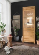 Vitrine >WZ-0169< (BxHxT: 40x204,1x65 cm) in natur geölt
