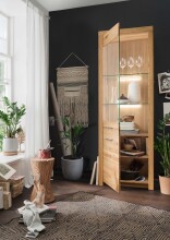Vitrine >WZ-0169< (BxHxT: 40x204,1x65 cm) in natur geölt