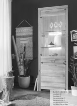 Vitrine >WZ-0169< (BxHxT: 40x204,1x65 cm) in natur geölt