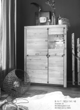 Highboard >WZ-0169< (BxHxT: 102,2x141x35 cm) in natur geölt aus Wildeiche