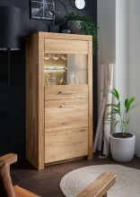 Highboard >WZ-0169< (BxHxT: 65x141,2x40 cm) in natur geölt - 65x141,2x40 (BxHxT)