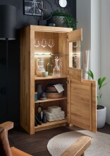Highboard >WZ-0169< (BxHxT: 65x141,2x40 cm) in natur geölt - 65x141,2x40 (BxHxT)
