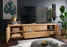 TV-Board >WZ-0169< (BxHxT: 223,1x56x40 cm) in natur geölt - 223,1x56x40 (BxHxT)