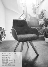 Stuhl >ST-0642< (BxHxT: 55x87x50 cm) in Berry / Zeppelin - 55x87x50 (BxHxT)