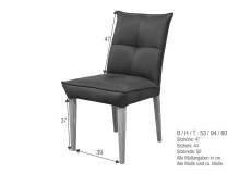 Stuhl >ST-0712< (BxHxT: 53x94x60 cm) in dunkelbraun aus Eiche - 53x94x60 (BxHxT)