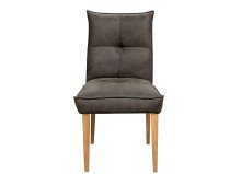Stuhl >ST-0712< (2er-Set) (BxHxT: 53x94x60 cm) in dunkelgrau aus Eiche - 53x94x60 (BxHxT)