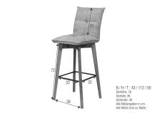 Stuhl >ST-0710< (BxHxT: 43x112x50 cm) in schwarz /...