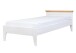Massivholzbett >KI-0065< (LxBxH: 200x90x60 cm) weiß, mit absetzung eiche farbig