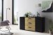 Highboard >BINO< (150,1x78,9x38,5 cm) Eiche/Schwarz