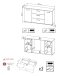 Highboard >BINO< (150,1x78,9x38,5 cm) Eiche/Schwarz