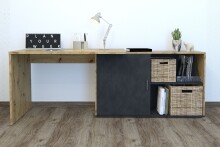 Eckschreibtisch >Valley I< (BxHxT: 118x75x60,5 cm) in Artisan Oak Nb/ Matera