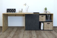 Eckschreibtisch >Valley I< (BxHxT: 118x75x60,5 cm) in Artisan Oak Nb/ Matera