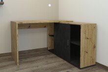 Eckschreibtisch >Valley I< (BxHxT: 118x75x60,5 cm) in Artisan Oak Nb/ Matera