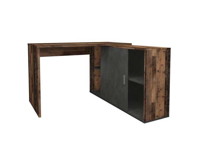 Eckschreibtisch >Valley I< (BxHxT: 118x75x60,5 cm) in Old Style dunkel / Matera