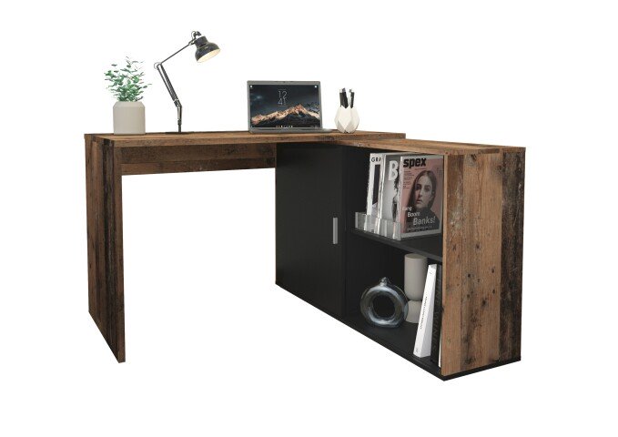 Eckschreibtisch >Valley I< (BxHxT: 118x75x60,5 cm) Old Style dunkel/schwarz
