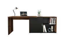 Eckschreibtisch >Valley I< (BxHxT: 118x75x60,5 cm) Old Style dunkel/schwarz