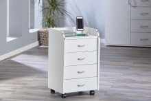 Rollcontainer >Pronti< (BxHxT: 40x65x36 cm) in weiß - 40x65x36 (BxHxT)