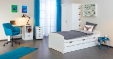 Funktionsbett >Ulli< (B/H/T 205 x 63 x 98 cm) in Weiss - 205x63x98 (BxHxT)