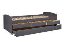 Funktionsbett >Lena< (BxHxT: 205x63x98 cm) in Grau aus Holz - 205x63x98 (BxHxT)