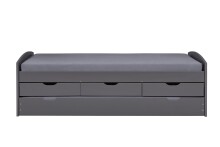 Funktionsbett >Lena< (BxHxT: 205x63x98 cm) in Grau aus Holz - 205x63x98 (BxHxT)