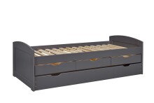 Funktionsbett >Lena< (BxHxT: 205x63x98 cm) in Grau aus Holz - 205x63x98 (BxHxT)