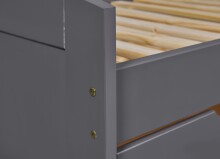 Funktionsbett >Lena< (BxHxT: 205x63x98 cm) in Grau aus Holz - 205x63x98 (BxHxT)