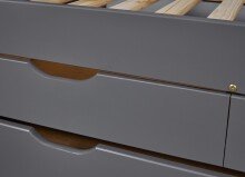 Funktionsbett >Lena< (BxHxT: 205x63x98 cm) in Grau aus Holz - 205x63x98 (BxHxT)