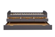 Funktionsbett >Lena< (BxHxT: 205x63x98 cm) in Grau aus Holz - 205x63x98 (BxHxT)