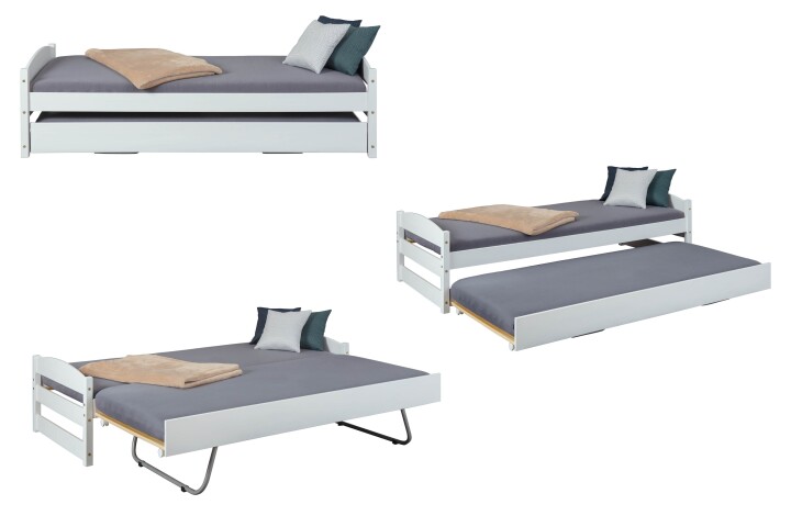 Funktionsbett >Vindas< (BxHxT: 209x62x97 cm) in Weiss - 209x62x97 (BxHxT)
