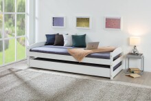 Funktionsbett >Vindas< (BxHxT: 209x62x97 cm) in Weiss - 209x62x97 (BxHxT)