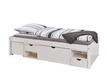 Funktionsbett >TILL< in Weiss aus Massivholz -...