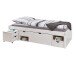 Funktionsbett >TILL< in Weiss aus Massivholz - 209x47,5x96cm (BxHxT)