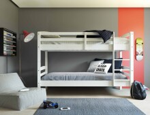 Etagenbett >ANNIKA< (BxHxT: 212x146,5x98,5 cm) in Weiss - 212x146,5x98,5 (BxHxT)