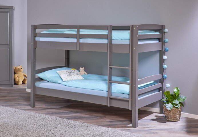 Etagenbett >Lavius< (BxHxT: 212x146,5x98,5 cm) in Grau - 212x146,5x98,5 (BxHxT)