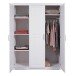 Kleiderschrank >Magnus< (BxHxT 140 x 190 x 55 cm) in Weiss - 140x190x55 (BxHxT)