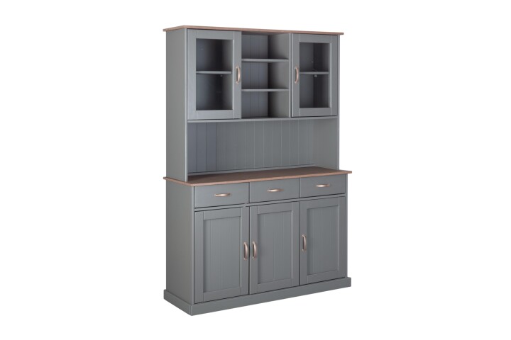 Buffet >Luzerna< (BxHxT 131 x 190 x 45 cm) in Grau/Sepia-braun