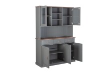 Buffet >Luzerna< (BxHxT 131 x 190 x 45 cm) in Grau/Sepia-braun